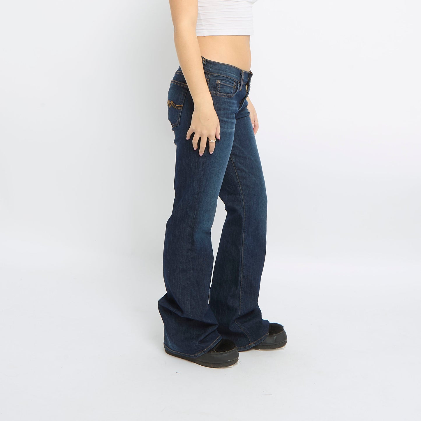 Dark Wash Wide Leg Jeans - UK 12