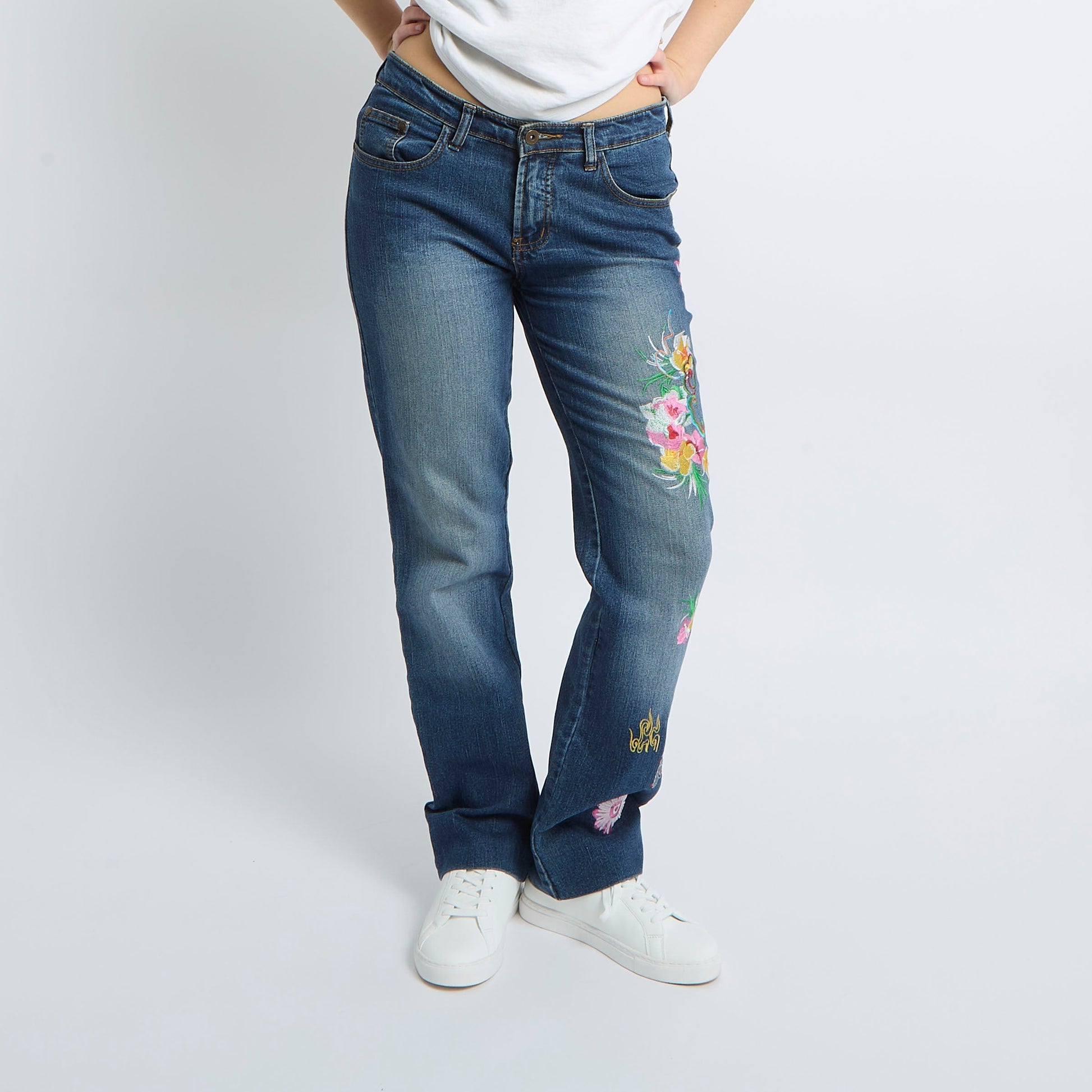 Embroidery Detail Flare Leg Jeans - UK 12