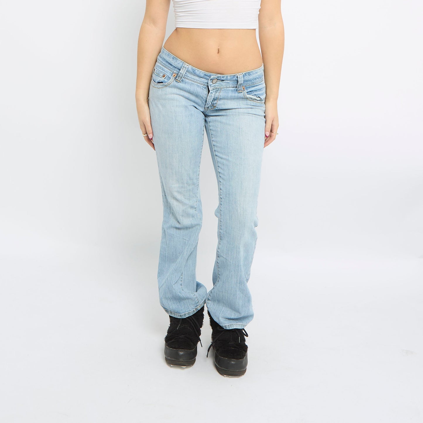 Light Wash Wide Leg Jeans - UK 12