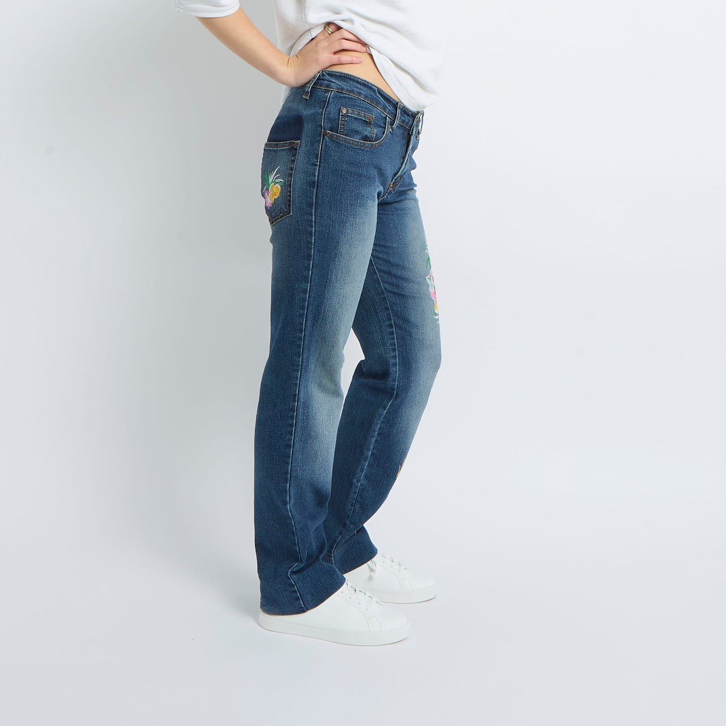 Embroidery Detail Flare Leg Jeans - UK 12