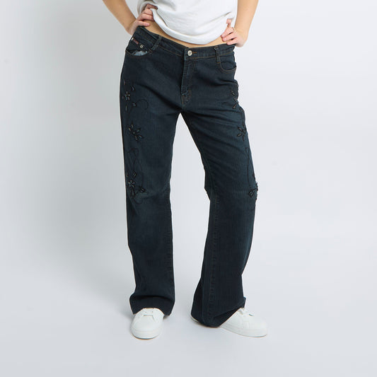 Mid Waist Straight Leg Jeans - UK 12