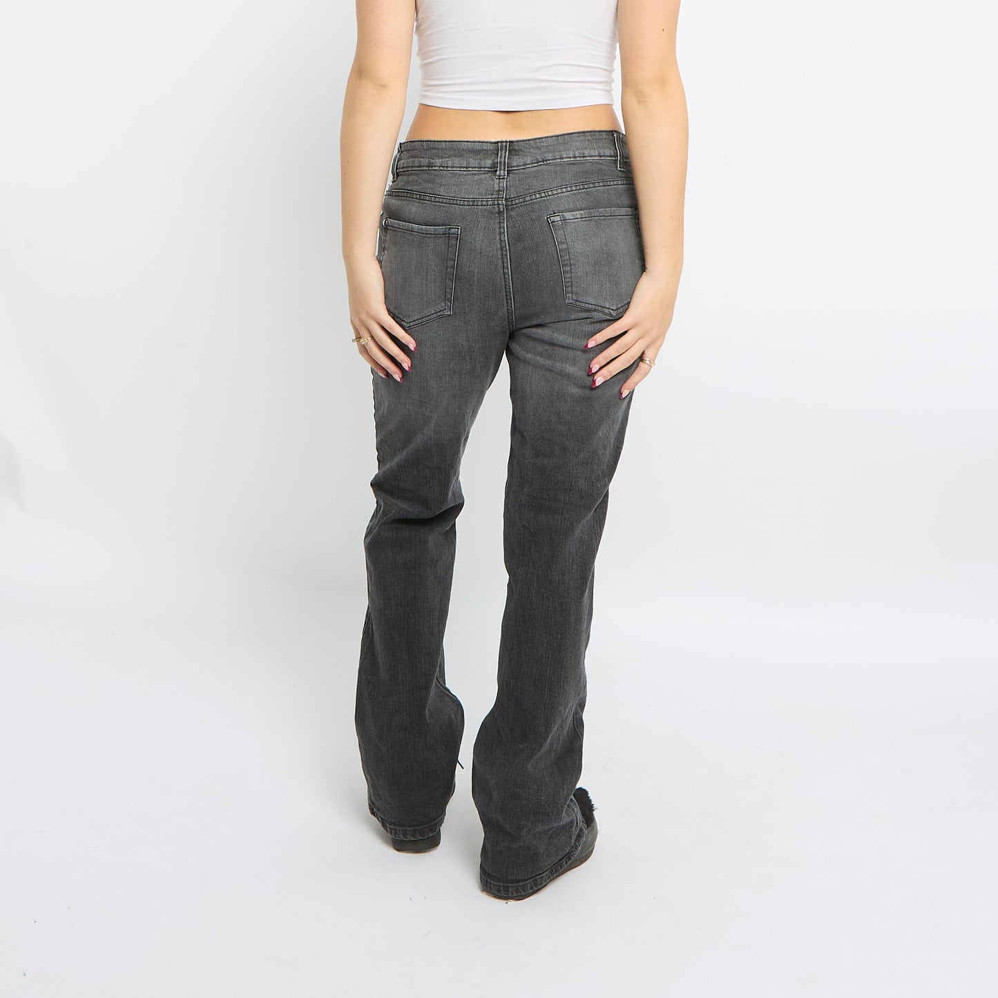 Embroidered Straight Leg Jeans - UK 12