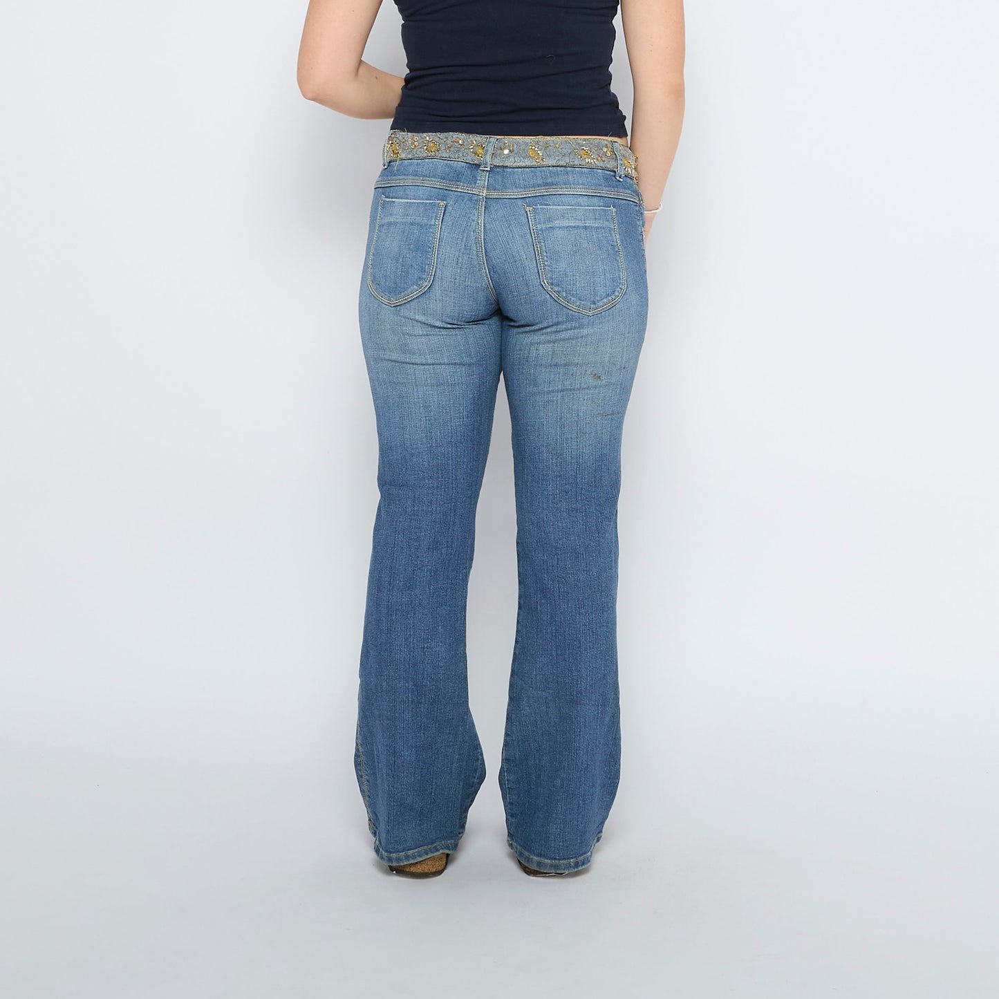 Embroidered  Bootcut Jeans - UK 14