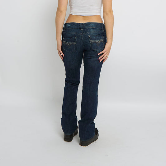 Diamante Pocket Detail Bootcut Jeans - UK 14