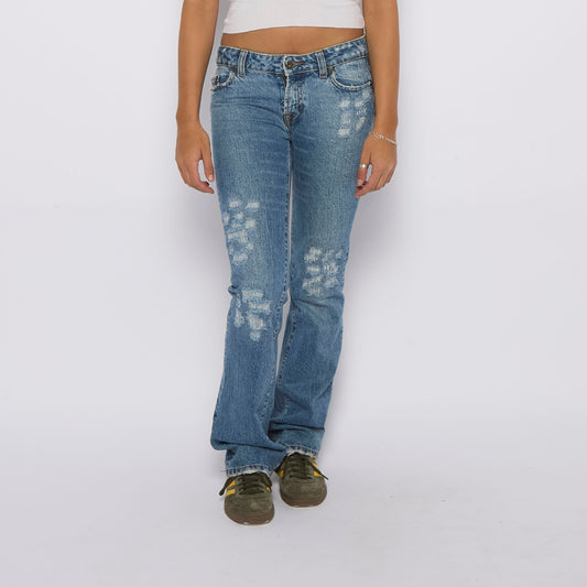 LJ Distressed Straight Leg Jeans - W31" L33"