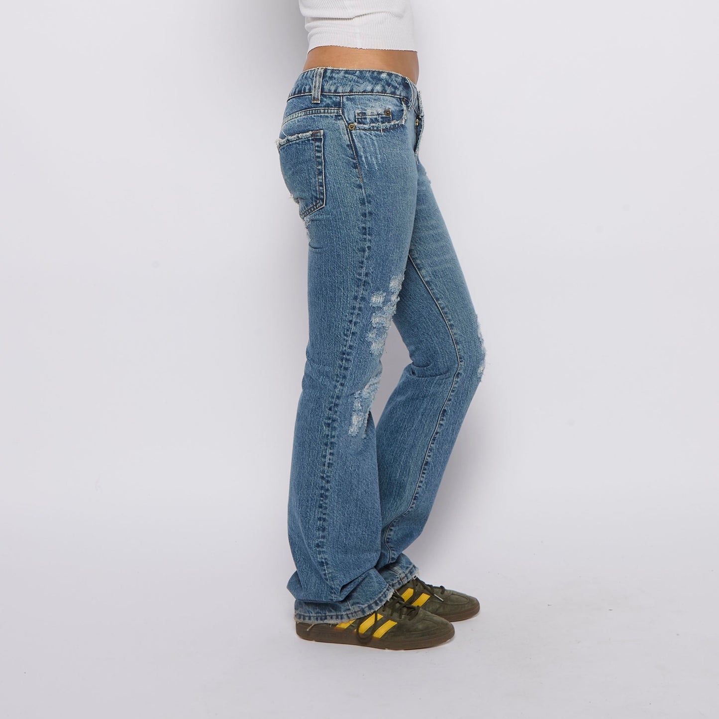 LJ Distressed Straight Leg Jeans - W31" L33"