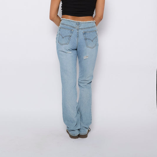 Ripped Effect Straight Cut Jeans - W30" L32"