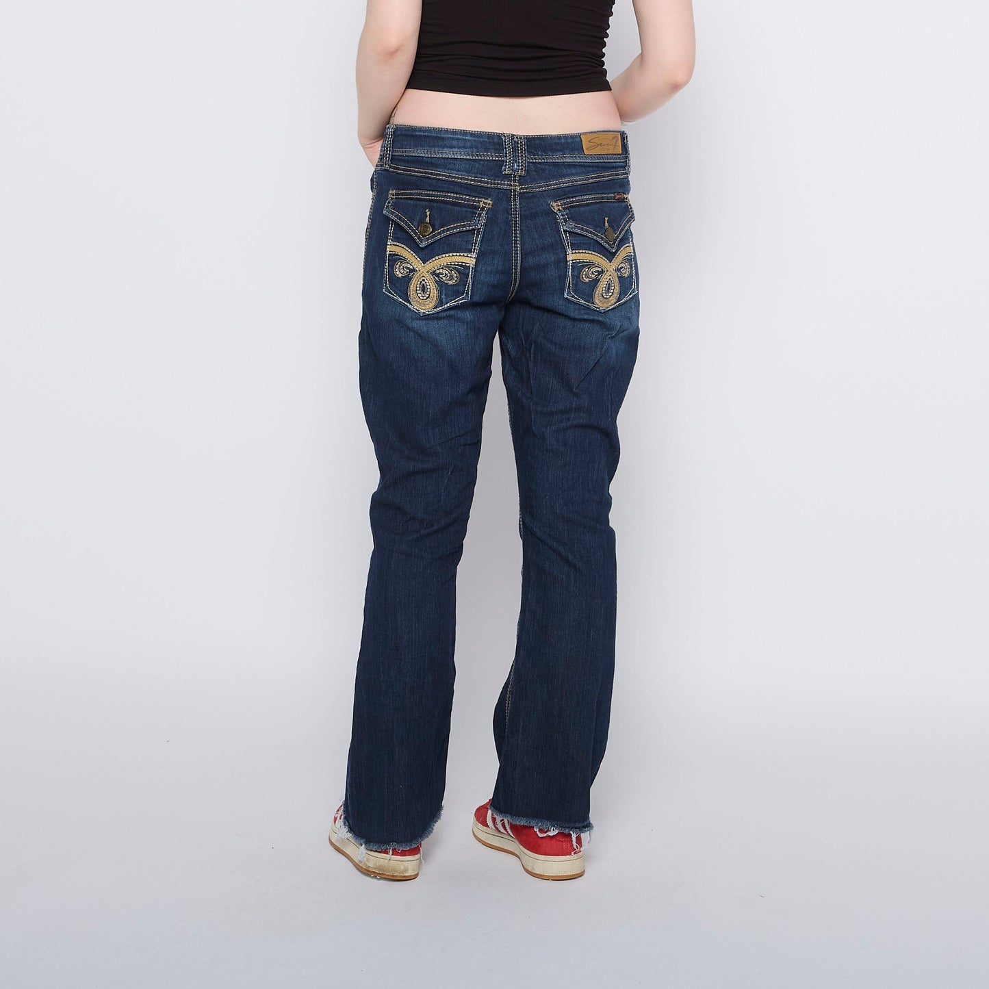 Seven  Straight Leg Frayed Jeans - W32" L28"