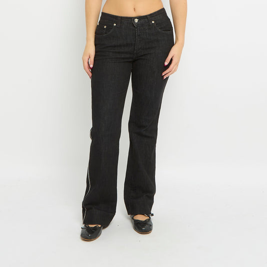 Trussardi Diamante Hem Straight Leg Jeans - UK 6