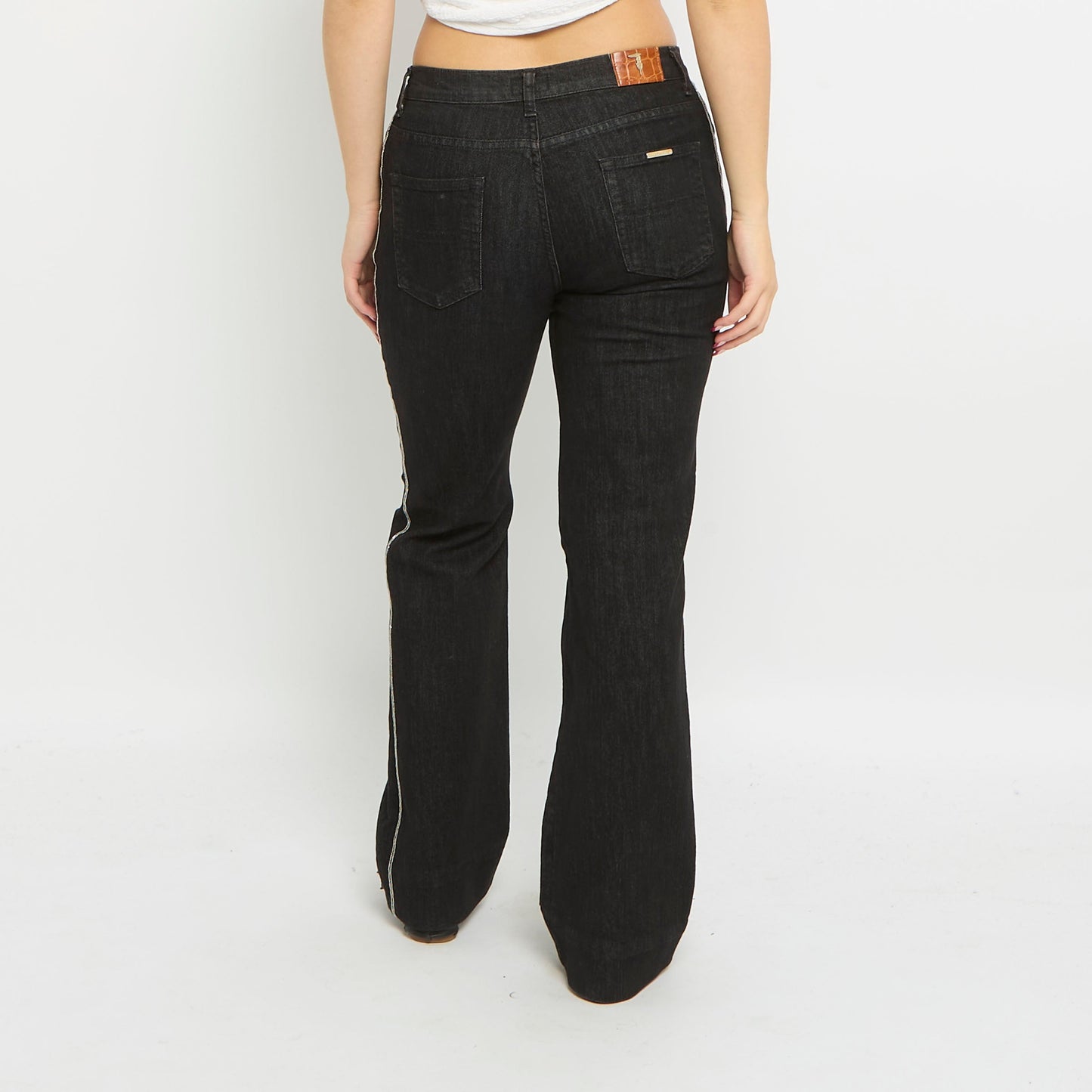 Trussardi Diamante Hem Straight Leg Jeans - UK 6