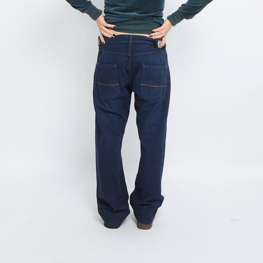 Contrast Stitch Straight Leg Jeans - UK 6