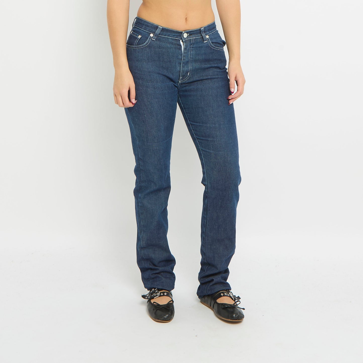 Fiorucci Contrast Stitch Tapered Jeans - UK 8