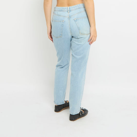 Light Wash Tapered Leg Jeans - UK 8