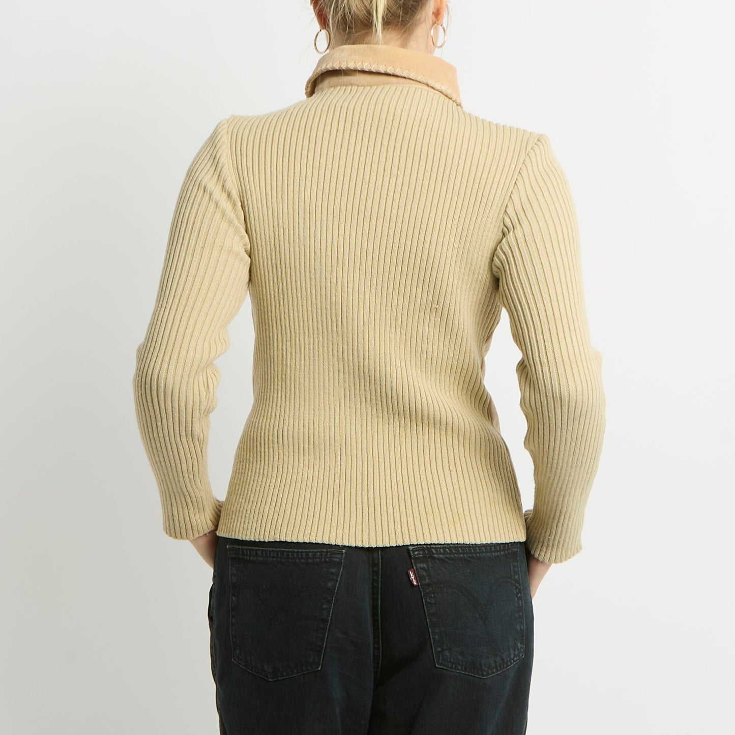 Duo Zip Suede Detail Jumper - UK 10