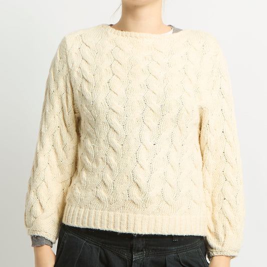 Cable Knit Sweatshirt - UK 10