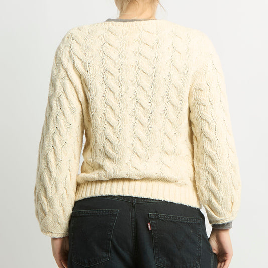 Cable Knit Sweatshirt - UK 10