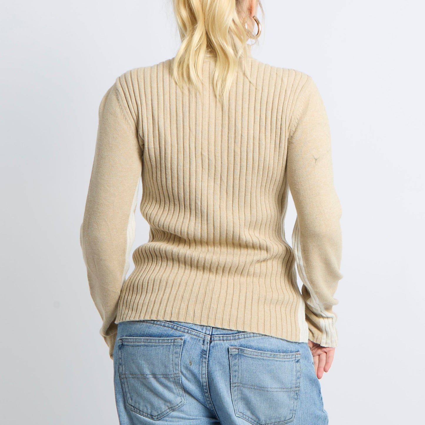 Logo Button Neck Knitted Sweater - UK 10