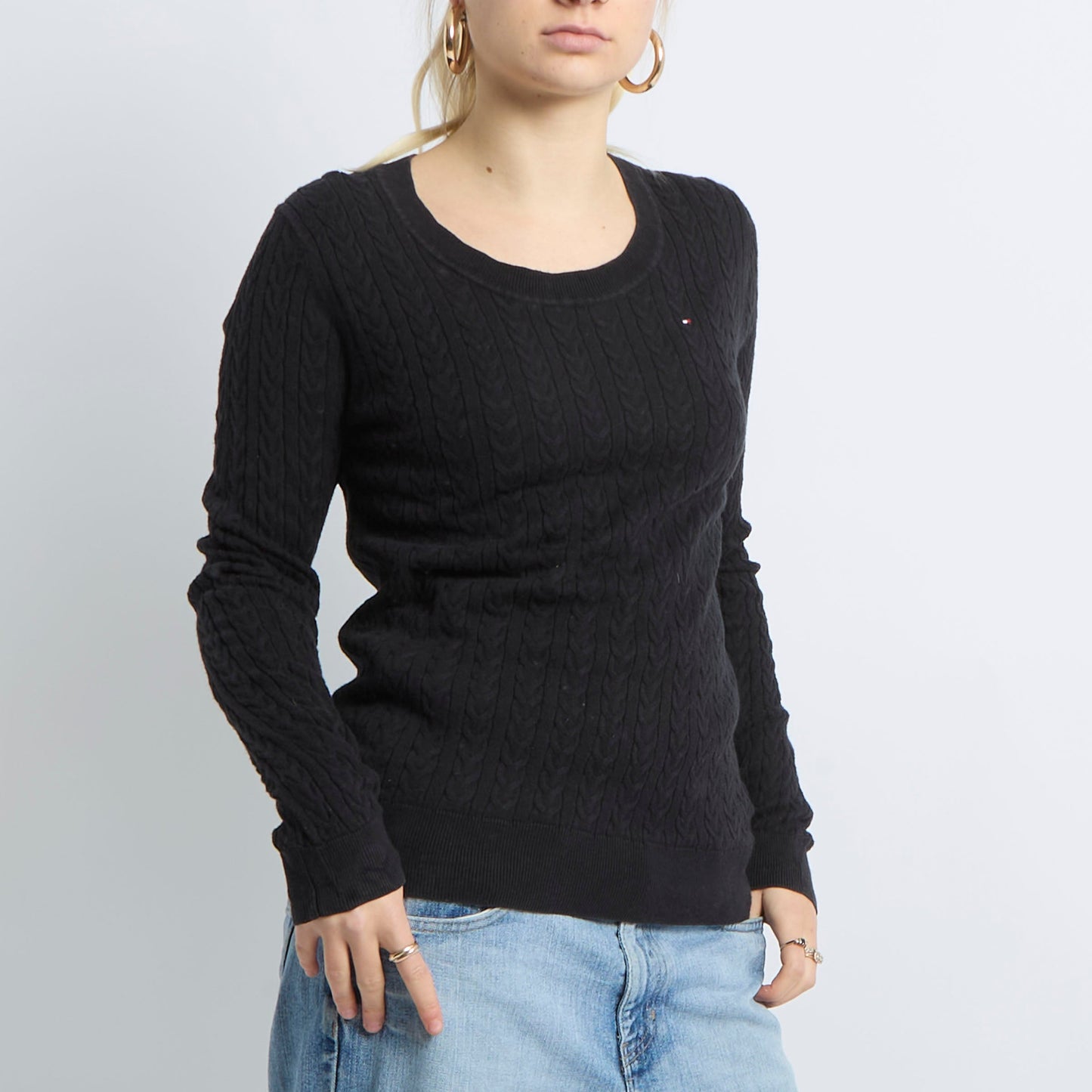 Tommy Hilfiger Cable Knit Sweatshirt - UK 10