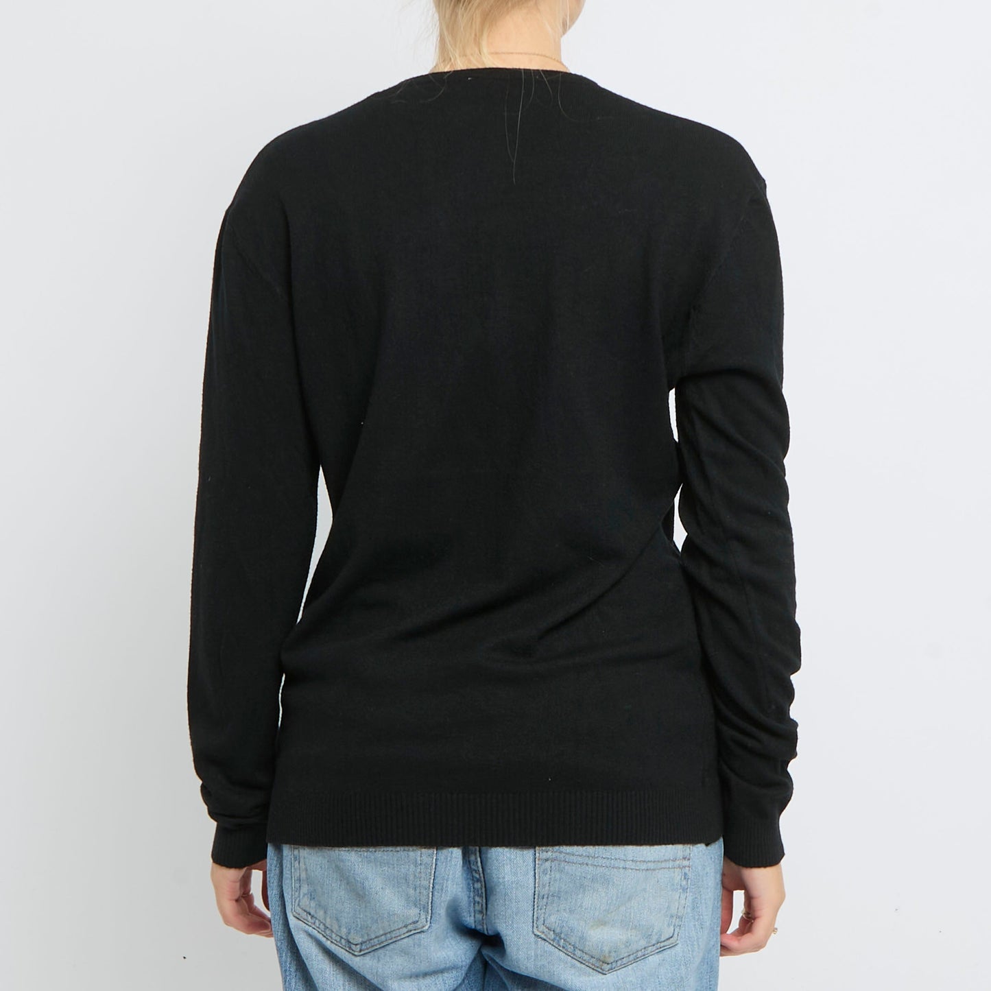 Crew Neck Fine Knit Sweater - UK 10