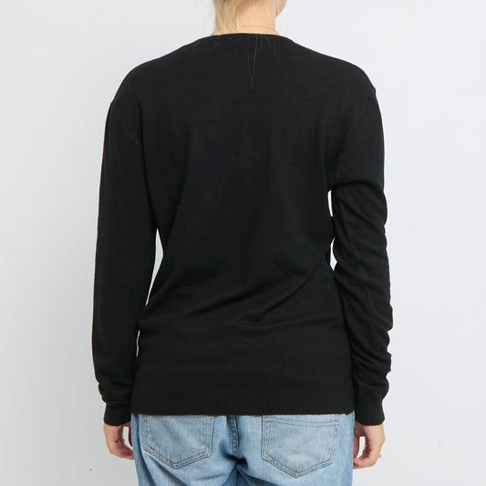 Crew Neck Fine Knit Sweater - UK 10