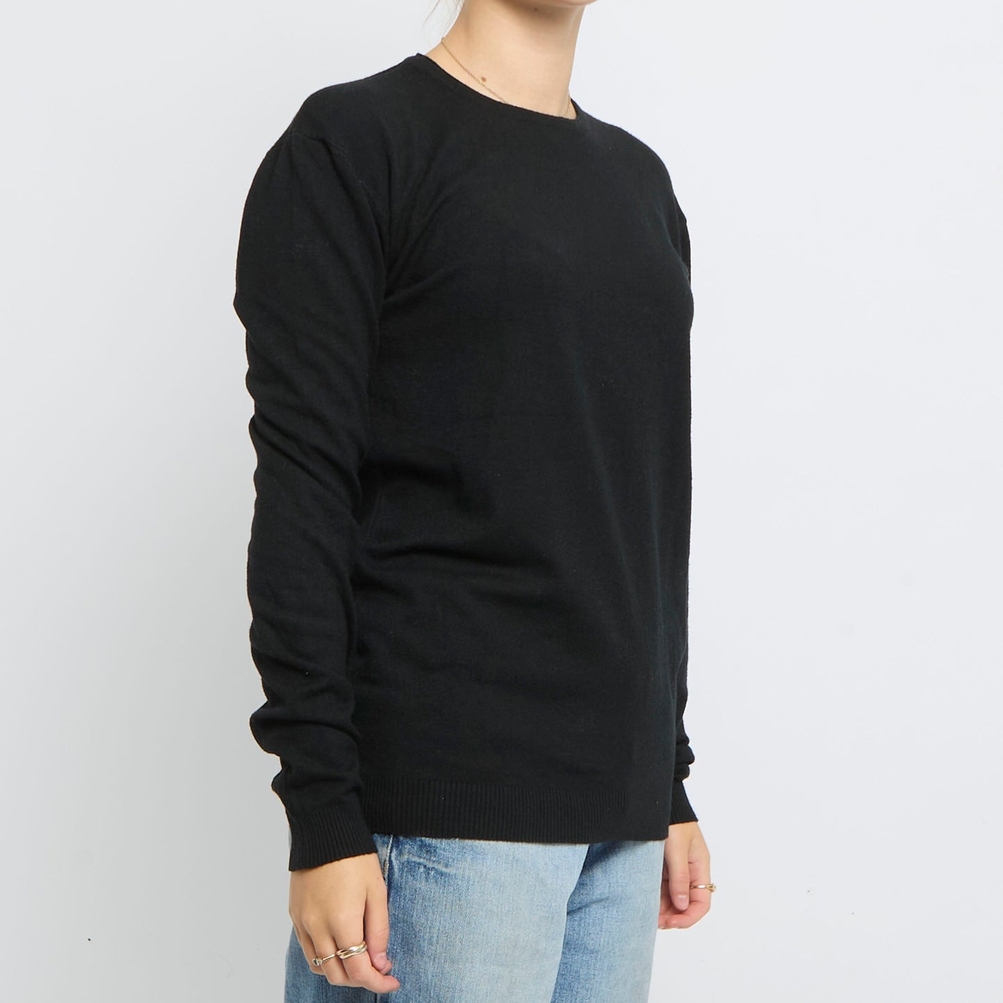 Crew Neck Fine Knit Sweater - UK 10