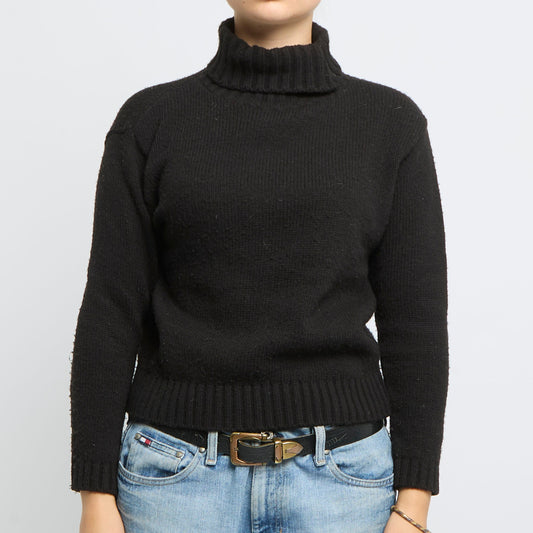 Turtle Neck Cropped Kitted Jumper- UK 10