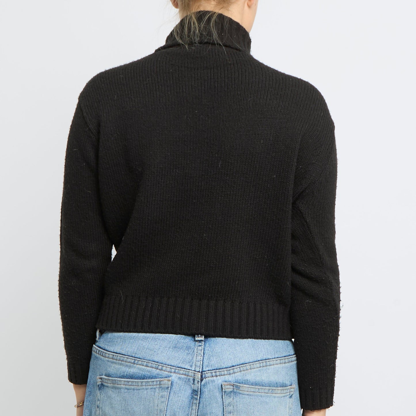 Turtle Neck Cropped Knitted Jumper- UK 10