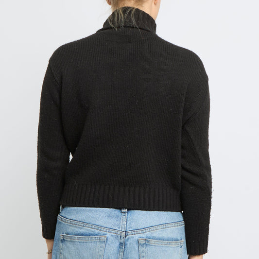 Turtle Neck Cropped Knitted Jumper- UK 10