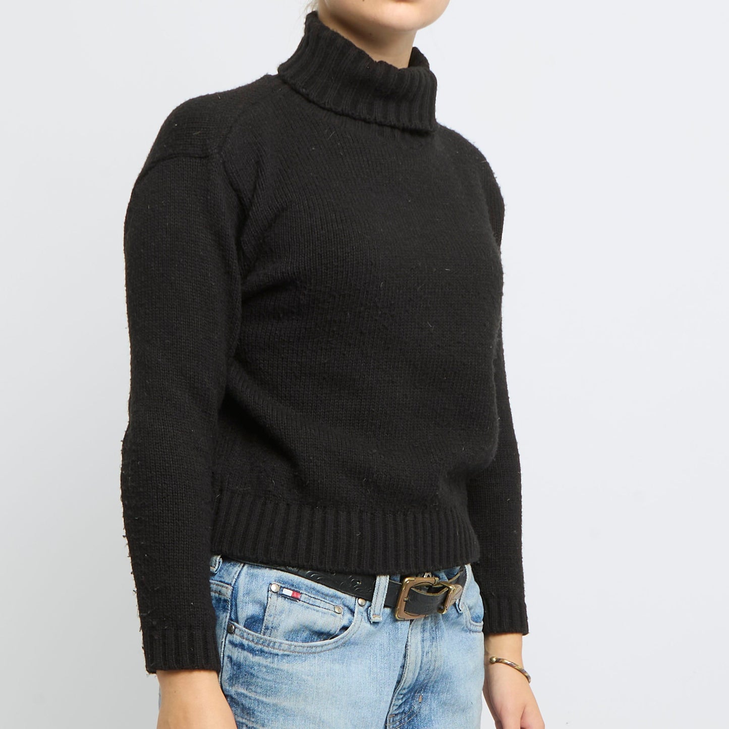 Turtle Neck Cropped Knitted Jumper- UK 10