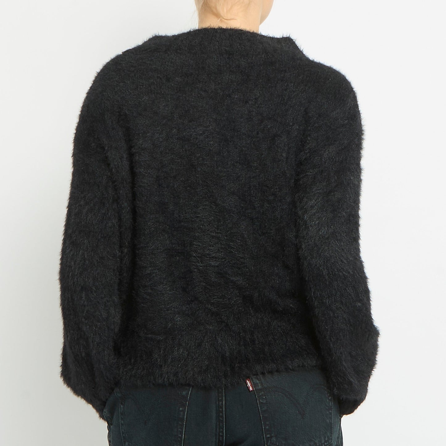 Fluffy Knit Round Neck Sweatshirt- UK 10