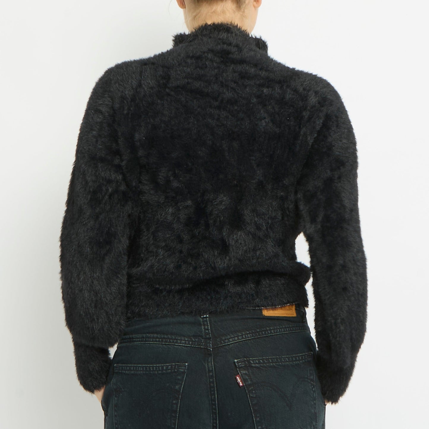 Cropped Fluffy Knitted Jumper- UK 10