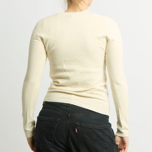 Fine Knit V Neck Sweater - UK 10