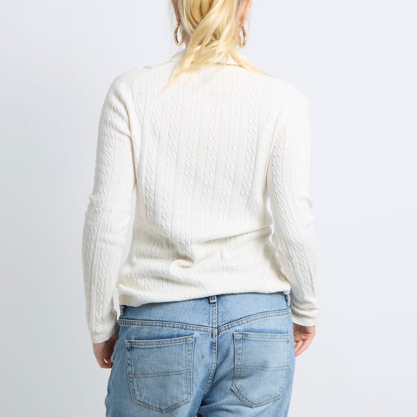 Cable Knit Collared Sweater - UK 10