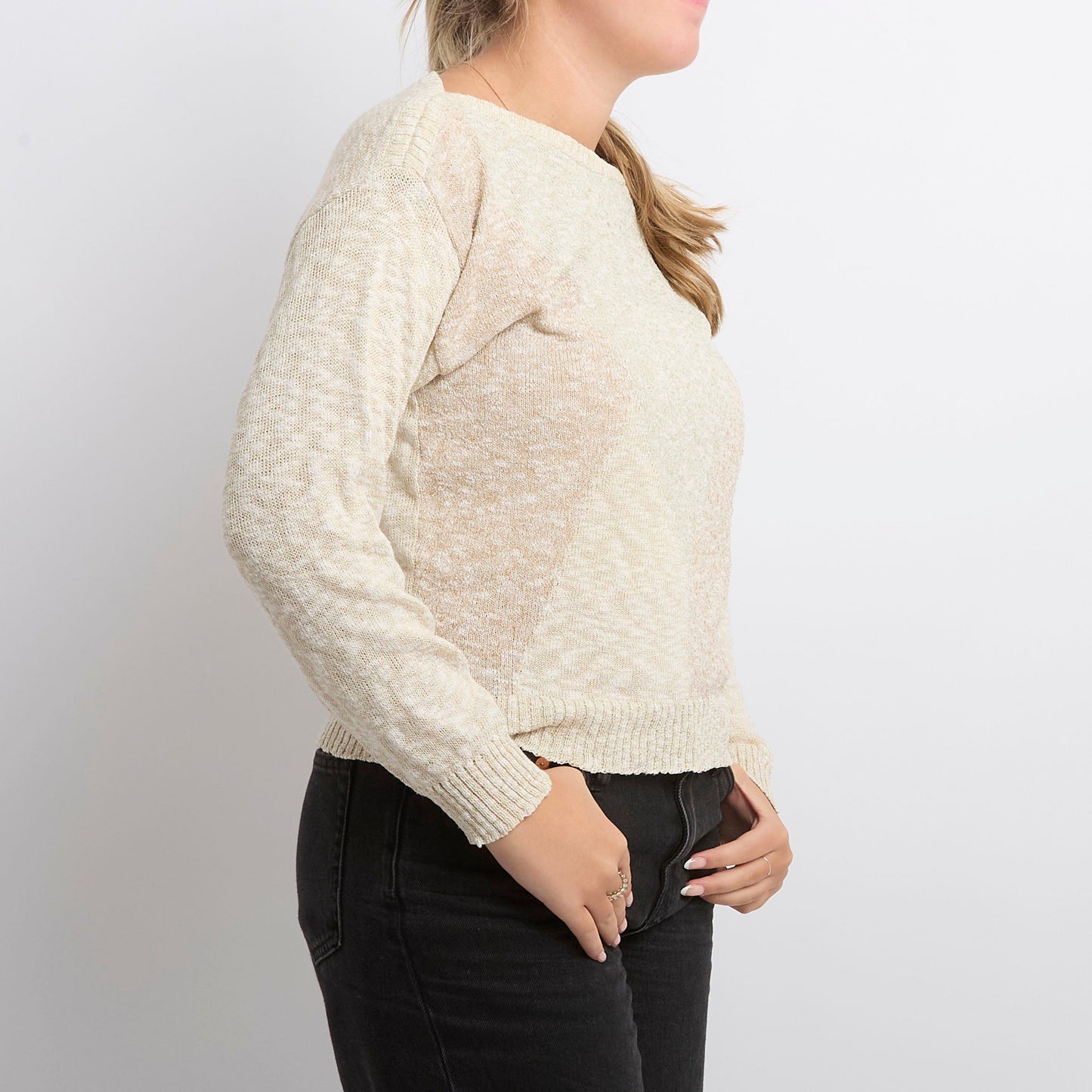 Fine Knit Wide Neck Sweater - UK 10