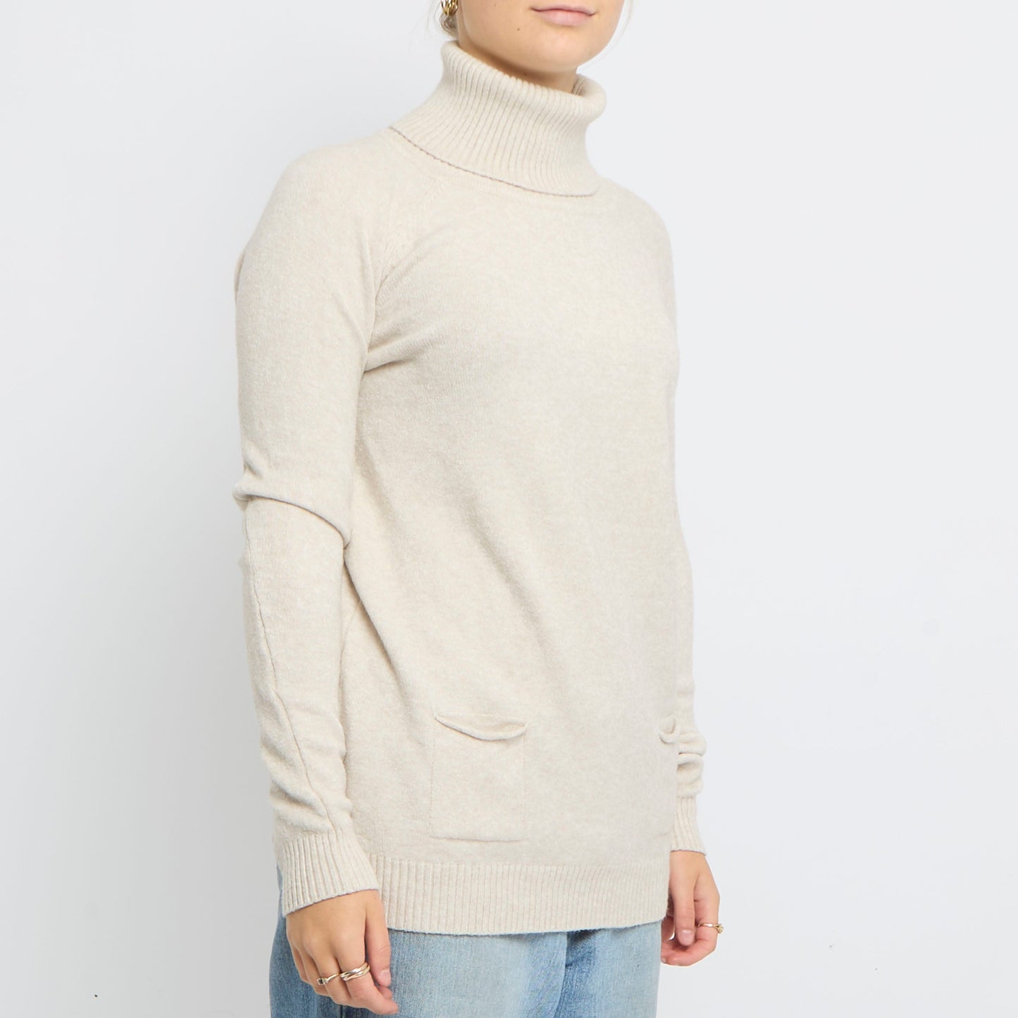 Turtleneck Fine Knit Sweater - UK 10