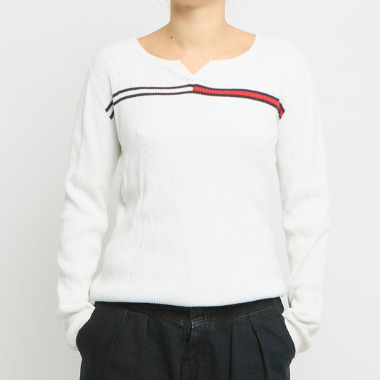 Tommy Hilfiger Round Neck With V Cut Sweater -UK 10