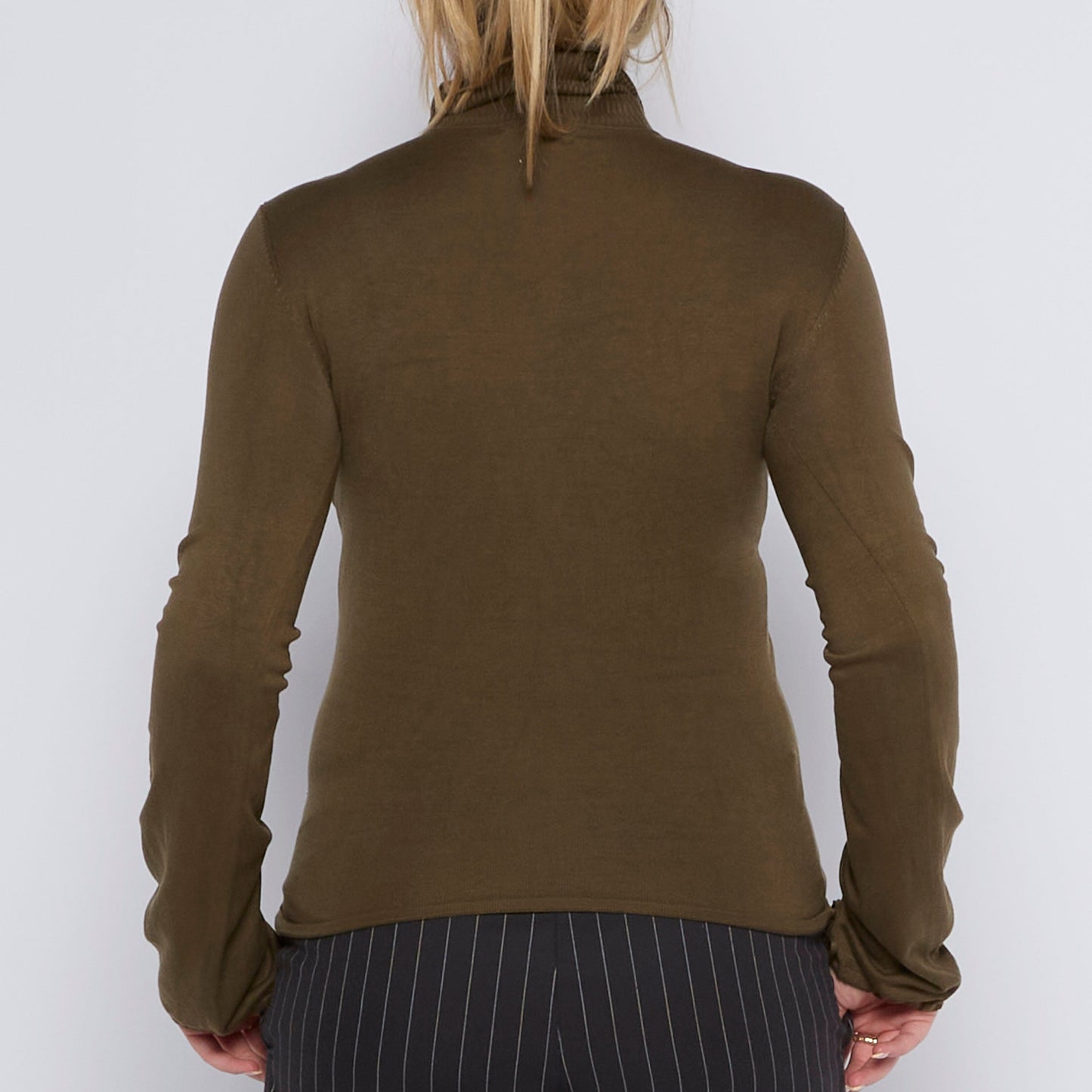 Fine Knit Roll Neck Long-Sleeve Top - UK 10