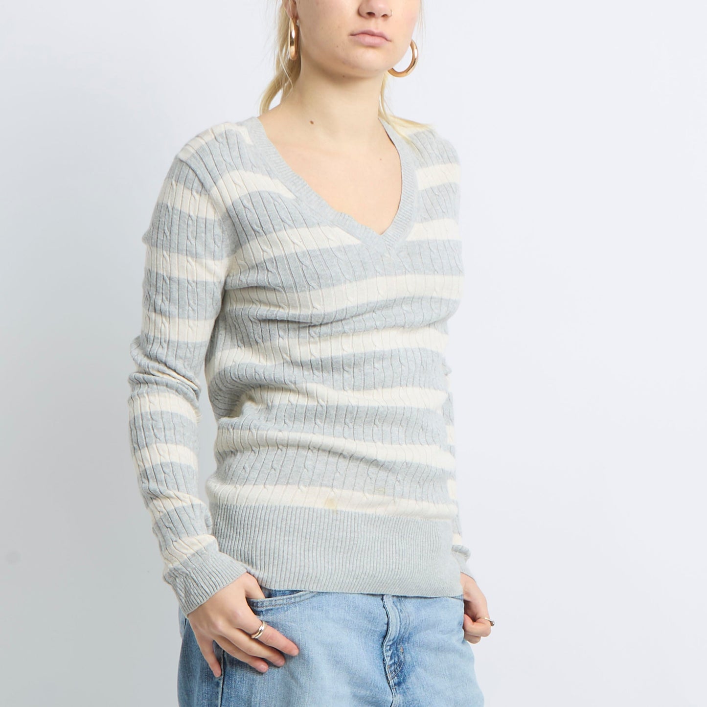 Tommy Hilfiger Cable Knit Sweatshirt - UK 10