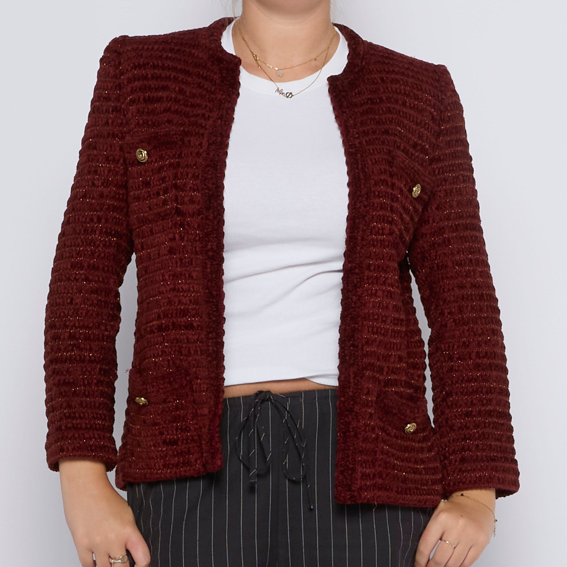 Knitted Button-Up Cardigan - UK 10