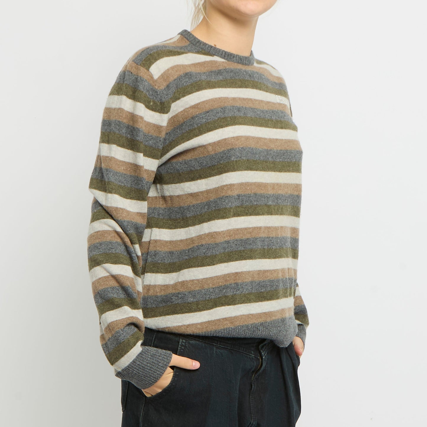 Kappa Crewneck Striped Fine Knit Sweater - UK 10