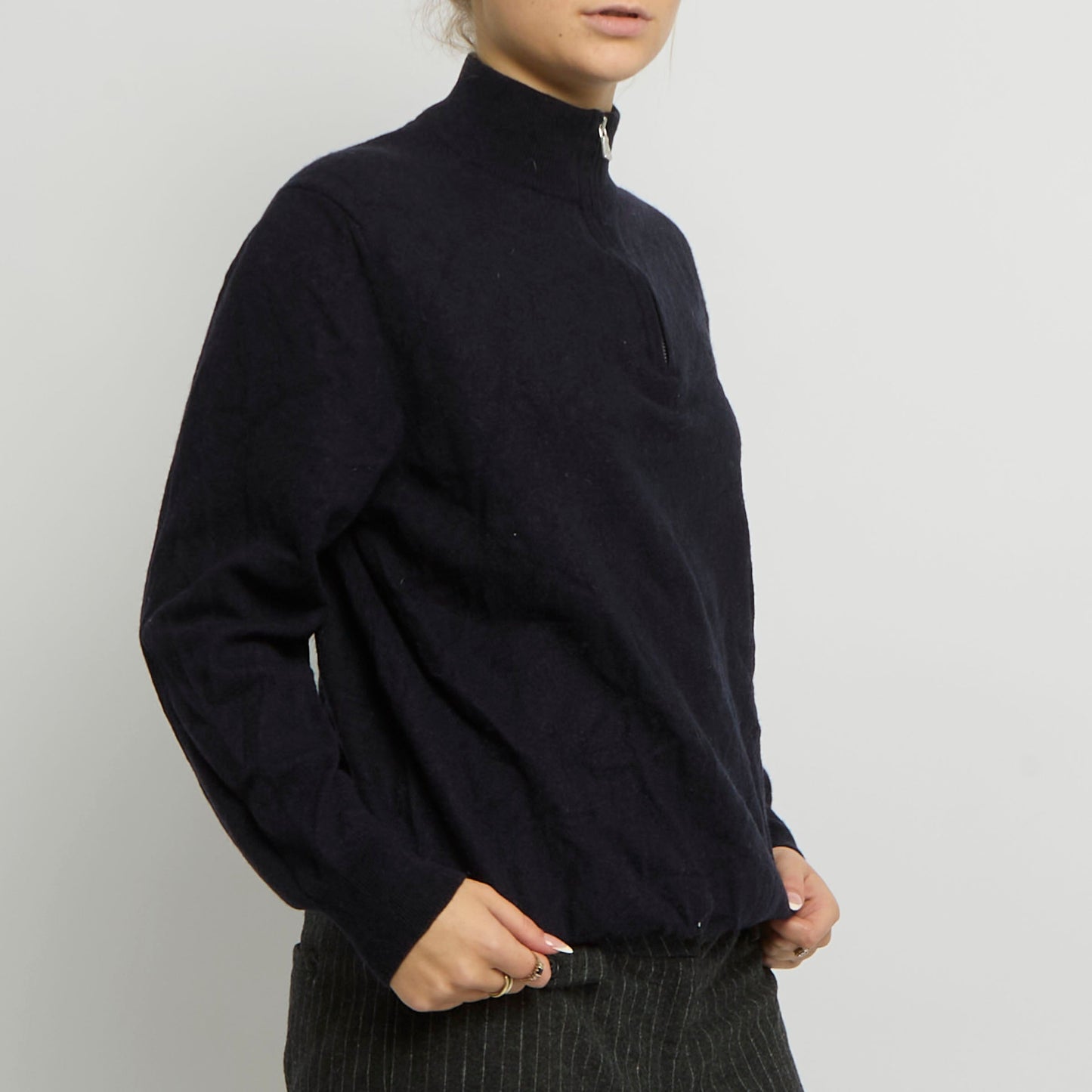 Fred Perry Quarter Zip Wool Jumper - UK 10