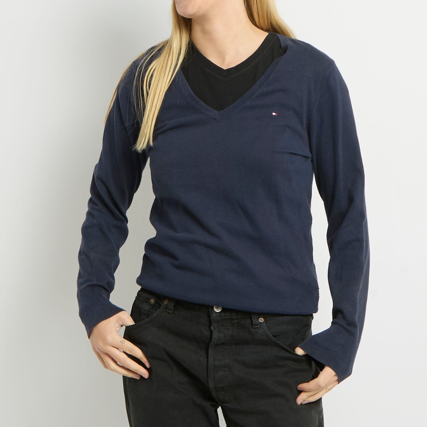 Tommy Hilfiger V-Neck Sweatshirt - UK 10