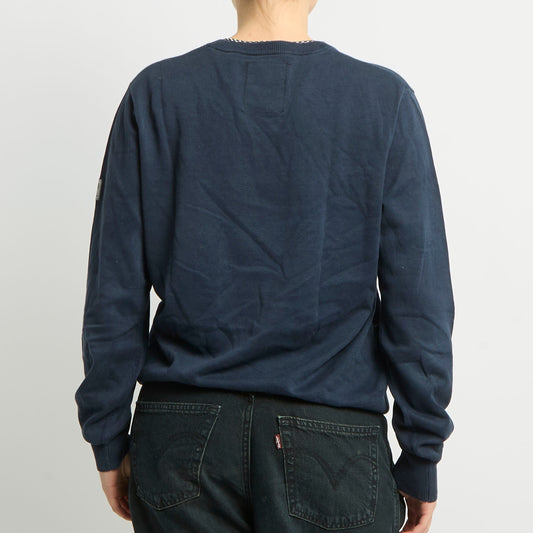 Fine Knit Crew Neck Sweatshirt - UK 10