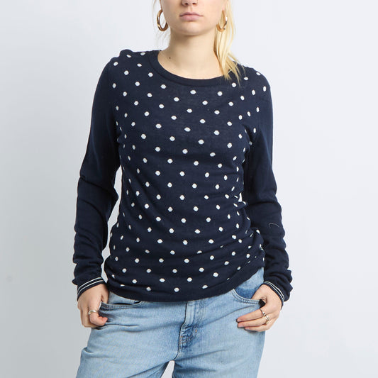 Tommy-Hilfiger-Polka Dot Sweatshirt - UK 10