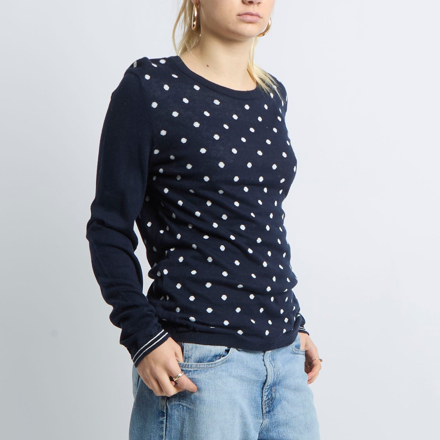 Tommy-Hilfiger-Polka Dot Sweatshirt - UK 10