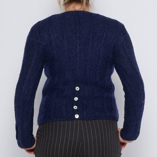 Buttoned Heavy Knit Cardigan - UK 10