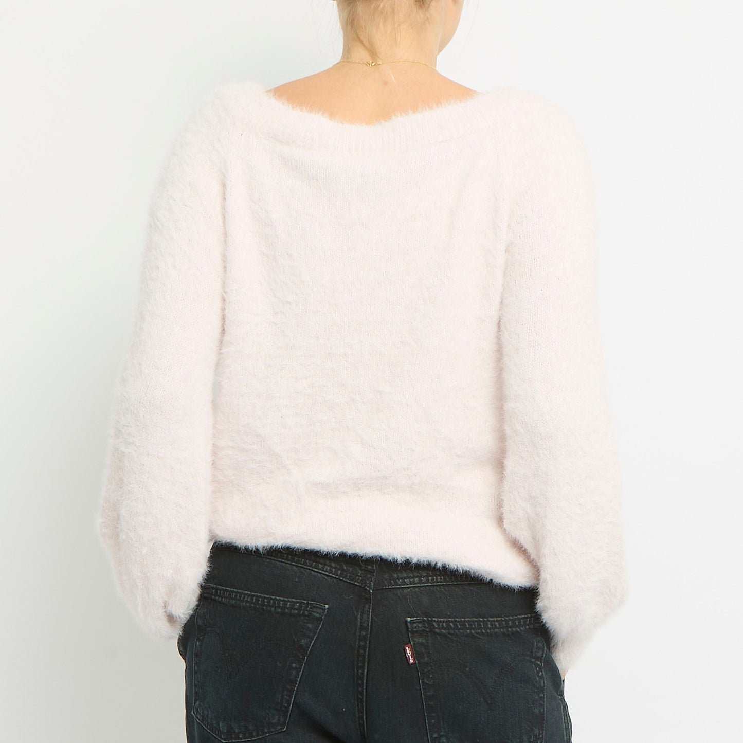 Fluffy Knit Round Neck Sweatshirt- UK 10