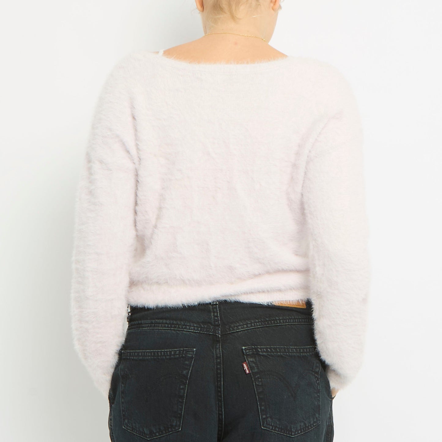 Cropped Fluffy Knitted Jumper- UK 10