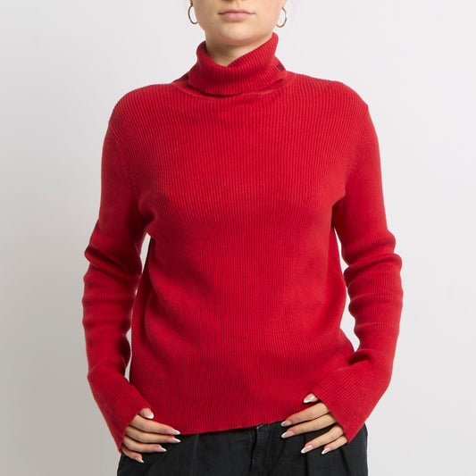 Ralph Lauren Ribbed Polo Neck Top - UK 10