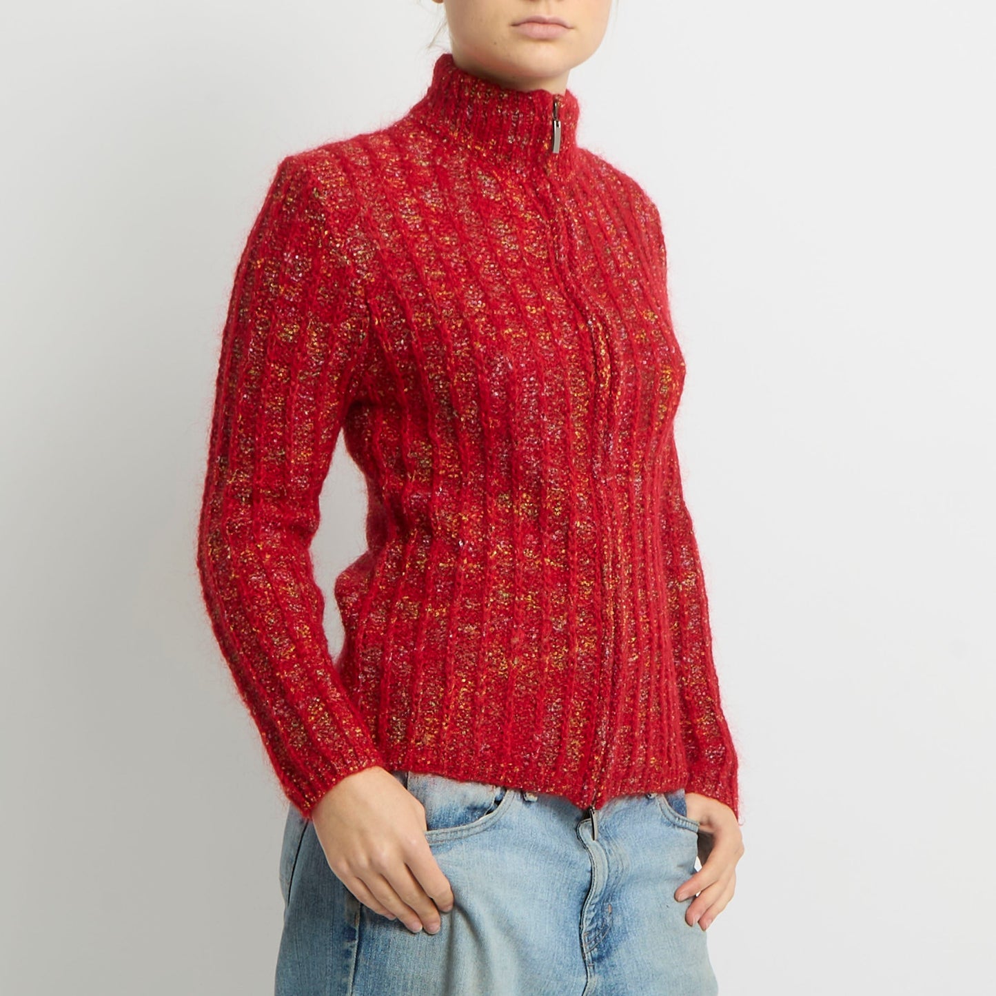 Duo Zip Sparkly Knit Jumper- UK 10